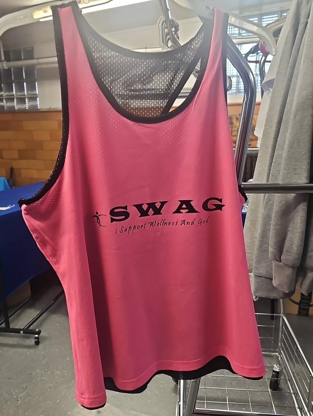 Women's Pink Athletic Mesh Tank